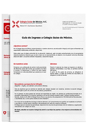 Descarga la guía de ingreso a Colegio Suizo de México CVA